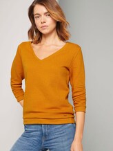 Strukturiertes Sweatshirt - Frauen - orange yellow Strukturiertes Sweatshirt - Frauen - orange yellow - 5 - TOM TAILOR Denim
