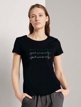 T-Shirt mit Stickerei - Frauen - Deep Black T-Shirt mit Stickerei - Frauen - Deep Black - 1 - TOM TAILOR Denim