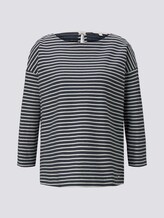 Gestreiftes Shirt mit Schleifendetail - Frauen - blue melange white stripe Gestreiftes Shirt mit Schleifendetail - Frauen - blue melange white stripe - 7 - TOM TAILOR Denim