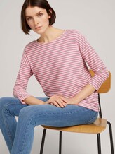 Gestreiftes Shirt mit Schleifendetail - Frauen - white rose mealnge stripe Gestreiftes Shirt mit Schleifendetail - Frauen - white rose mealnge stripe - 5 - TOM TAILOR Denim