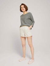 Gestreiftes Shirt mit Schleifendetail - Frauen - pine green melange stripe Gestreiftes Shirt mit Schleifendetail - Frauen - pine green melange stripe - 3 - TOM TAILOR Denim