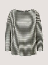 Gestreiftes Shirt mit Schleifendetail - Frauen - pine green melange stripe Gestreiftes Shirt mit Schleifendetail - Frauen - pine green melange stripe - 7 - TOM TAILOR Denim