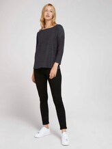 Gestreiftes Shirt mit Schleifendetail - Frauen - black structure stripe Gestreiftes Shirt mit Schleifendetail - Frauen - black structure stripe - 3 - TOM TAILOR Denim