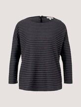 Gestreiftes Shirt mit Schleifendetail - Frauen - black structure stripe Gestreiftes Shirt mit Schleifendetail - Frauen - black structure stripe - 7 - TOM TAILOR Denim