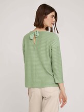 Gestreept shirt met strik detail - Vrouwen - green structure stripe Gestreept shirt met strik detail - Vrouwen - green structure stripe - 2 - TOM TAILOR Denim