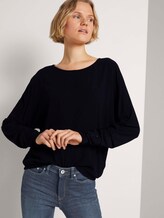 Jersey Langarmshirt mit Knopffetail - Frauen - Deep Black Jersey Langarmshirt mit Knopffetail - Frauen - Deep Black - 5 - TOM TAILOR Denim