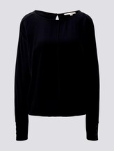 Jersey Langarmshirt mit Knopffetail - Frauen - Deep Black Jersey Langarmshirt mit Knopffetail - Frauen - Deep Black - 7 - TOM TAILOR Denim