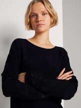 Jersey Langarmshirt mit Knopffetail - Frauen - Deep Black Jersey Langarmshirt mit Knopffetail - Frauen - Deep Black - 9 - TOM TAILOR Denim
