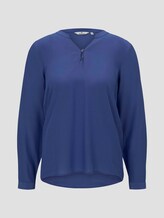Basic Bluse mit Knopfdetails - Frauen - deep ultramarine blue Basic Bluse mit Knopfdetails - Frauen - deep ultramarine blue - 7 - TOM TAILOR