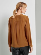 Basic Bluse mit Knopfdetails - Frauen - tawny brown Basic Bluse mit Knopfdetails - Frauen - tawny brown - 2 - TOM TAILOR