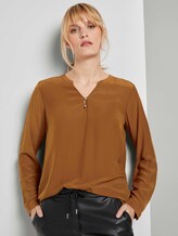 Basic Bluse mit Knopfdetails - Frauen - tawny brown Basic Bluse mit Knopfdetails - Frauen - tawny brown - 5 - TOM TAILOR