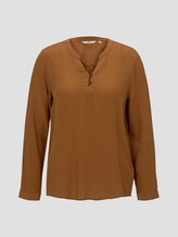 Basic Bluse mit Knopfdetails - Frauen - tawny brown Basic Bluse mit Knopfdetails - Frauen - tawny brown - 7 - TOM TAILOR