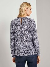 Gemusterte Bluse mit Faltendetails - Frauen - black tree design Gemusterte Bluse mit Faltendetails - Frauen - black tree design - 2 - TOM TAILOR