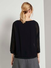 Chiffon Bluse mit Fledermausärmeln - Frauen - Deep Black Chiffon Bluse mit Fledermausärmeln - Frauen - Deep Black - 2 - TOM TAILOR