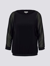 Chiffon Bluse mit Fledermausärmeln - Frauen - Deep Black Chiffon Bluse mit Fledermausärmeln - Frauen - Deep Black - 7 - TOM TAILOR