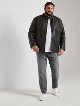 Bikerjacke mit Stehkragen aus Lederimitat - Männer - Black Bikerjacke mit Stehkragen aus Lederimitat - Männer - Black - 3 - Men Plus