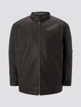 Bikerjacke mit Stehkragen aus Lederimitat - Männer - Black Bikerjacke mit Stehkragen aus Lederimitat - Männer - Black - 7 - Men Plus