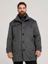 Mantel mit Steppjacken-Einsatz - Männer - Mid Grey Wool Jacket Structure Mantel mit Steppjacken-Einsatz - Männer - Mid Grey Wool Jacket Structure - 1 - Men Plus