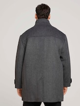 Mantel mit Steppjacken-Einsatz - Männer - Mid Grey Wool Jacket Structure Mantel mit Steppjacken-Einsatz - Männer - Mid Grey Wool Jacket Structure - 2 - Men Plus