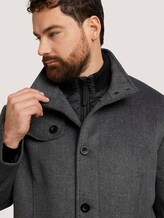Mantel mit Steppjacken-Einsatz - Männer - Mid Grey Wool Jacket Structure Mantel mit Steppjacken-Einsatz - Männer - Mid Grey Wool Jacket Structure - 9 - Men Plus