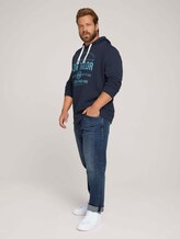 Hoodie mit Logo Print - Männer - Real Navy Blue Hoodie mit Logo Print - Männer - Real Navy Blue - 3 - Men Plus
