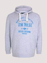 Hoodie mit Logo Print - Männer - Light Stone Grey Melange Hoodie mit Logo Print - Männer - Light Stone Grey Melange - 7 - Men Plus