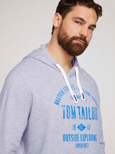 Hoodie mit Logo Print - Männer - Light Stone Grey Melange Hoodie mit Logo Print - Männer - Light Stone Grey Melange - 9 - Men Plus