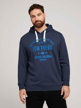 Hoodie mit Logo Print - Männer - sky captain blue white melange Hoodie mit Logo Print - Männer - sky captain blue white melange - 1 - Men Plus