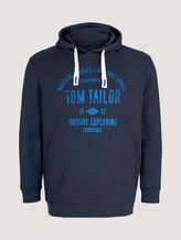 Hoodie mit Logo Print - Männer - sky captain blue white melange Hoodie mit Logo Print - Männer - sky captain blue white melange - 7 - Men Plus