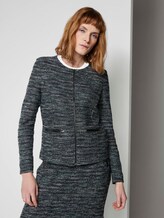Boucle Zip Blazer - Vrouwen - mint black white boucle design Boucle Zip Blazer - Vrouwen - mint black white boucle design - 1 - TOM TAILOR