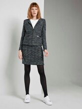 Boucle Zip Blazer - Vrouwen - mint black white boucle design Boucle Zip Blazer - Vrouwen - mint black white boucle design - 3 - TOM TAILOR