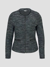 Boucle Zip Blazer - Vrouwen - mint black white boucle design Boucle Zip Blazer - Vrouwen - mint black white boucle design - 7 - TOM TAILOR