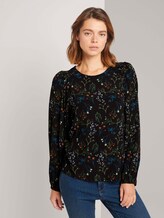 Blouse met dessin met ballonmouwen - Vrouwen - black flower print Blouse met dessin met ballonmouwen - Vrouwen - black flower print - 1 - TOM TAILOR Denim