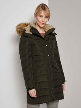 Puffermantel mit Fellkapuze - Frauen - Dark Rosin Green Puffermantel mit Fellkapuze - Frauen - Dark Rosin Green - 1 - TOM TAILOR