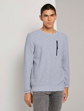 Sweatshirt mit Reißverschluss - Männer - Light Stone Grey Melange Sweatshirt mit Reißverschluss - Männer - Light Stone Grey Melange - 1 - TOM TAILOR Denim