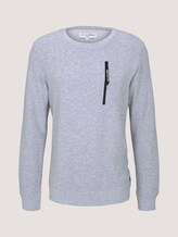 Sweatshirt mit Reißverschluss - Männer - Light Stone Grey Melange Sweatshirt mit Reißverschluss - Männer - Light Stone Grey Melange - 7 - TOM TAILOR Denim