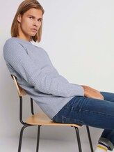 strukturierter Pullover - Männer - Light Stone Grey Melange strukturierter Pullover - Männer - Light Stone Grey Melange - 5 - TOM TAILOR Denim