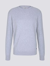 strukturierter Pullover - Männer - Light Stone Grey Melange strukturierter Pullover - Männer - Light Stone Grey Melange - 7 - TOM TAILOR Denim