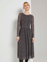 Gemustertes Midikleid aus Mesh - Frauen - black-melange-black Gemustertes Midikleid aus Mesh - Frauen - black-melange-black - 1 - TOM TAILOR
