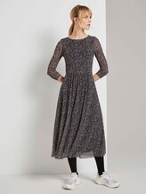 Gemustertes Midikleid aus Mesh - Frauen - black-melange-black Gemustertes Midikleid aus Mesh - Frauen - black-melange-black - 5 - TOM TAILOR