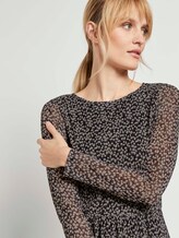 Gemustertes Midikleid aus Mesh - Frauen - black-melange-black Gemustertes Midikleid aus Mesh - Frauen - black-melange-black - 9 - TOM TAILOR
