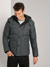 Pufferjacke mit abnehmbarer Kaupze - Männer - mid grey structure Pufferjacke mit abnehmbarer Kaupze - Männer - mid grey structure - 1 - TOM TAILOR