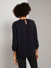 Lockere Bluse mit Rippbündchen - Frauen - Deep Black Lockere Bluse mit Rippbündchen - Frauen - Deep Black - 2 - Mine to five