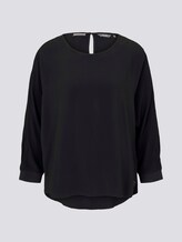 Lockere Bluse mit Rippbündchen - Frauen - Deep Black Lockere Bluse mit Rippbündchen - Frauen - Deep Black - 7 - Mine to five