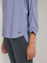 Lockere Bluse mit Rippbündchen - Frauen - fern blue Lockere Bluse mit Rippbündchen - Frauen - fern blue - 10 - Mine to five
