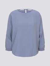 Lockere Bluse mit Rippbündchen - Frauen - fern blue Lockere Bluse mit Rippbündchen - Frauen - fern blue - 7 - Mine to five