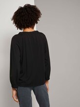 Blusenshirt mit elastischem Ärmelbund - Frauen - Deep Black Blusenshirt mit elastischem Ärmelbund - Frauen - Deep Black - 2 - Mine to five