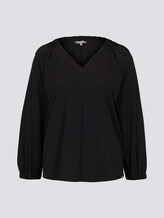 Blusenshirt mit elastischem Ärmelbund - Frauen - Deep Black Blusenshirt mit elastischem Ärmelbund - Frauen - Deep Black - 7 - Mine to five