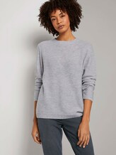 Zachte gebreide trui loose fit - Vrouwen - soft silver grey melange Zachte gebreide trui loose fit - Vrouwen - soft silver grey melange - 5 - Mine to five