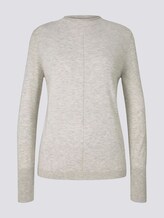 Feiner Strickpullover mit Stehkragen - Frauen - soft silver grey melange Feiner Strickpullover mit Stehkragen - Frauen - soft silver grey melange - 7 - Mine to five